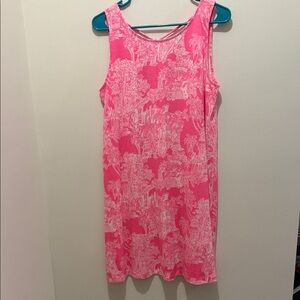 Lilly Pulitzer Pink and White Sleeveless Dress